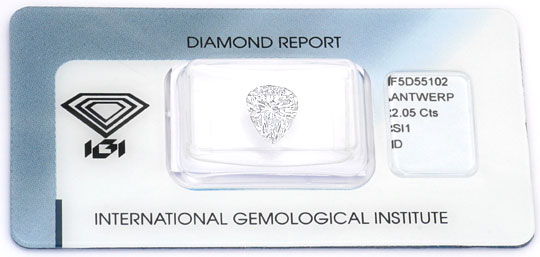Foto 1 - River D 2,05ct Tropfen Diamant Pear IGI Traum Brillanz, D6002