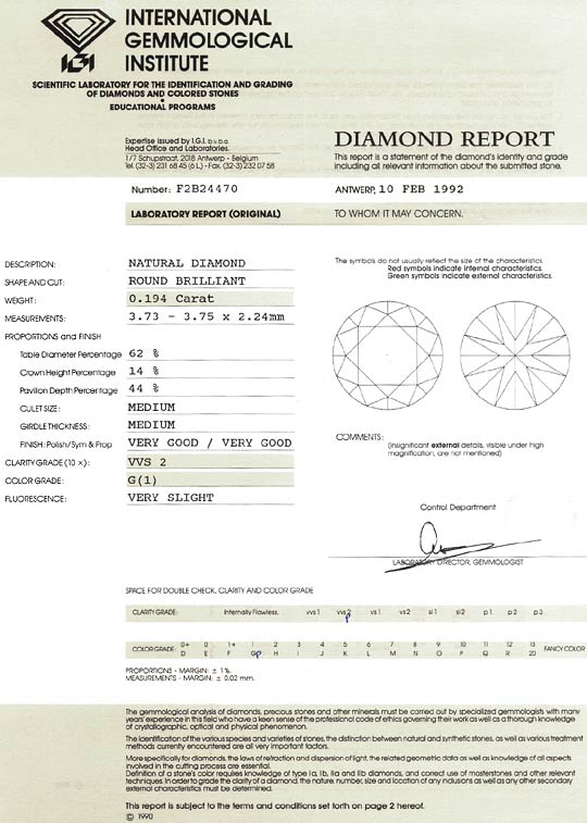 Foto 9 - Diamant 0,194 Brillant IGI Gutachten Top Wesselton VVS, D6336