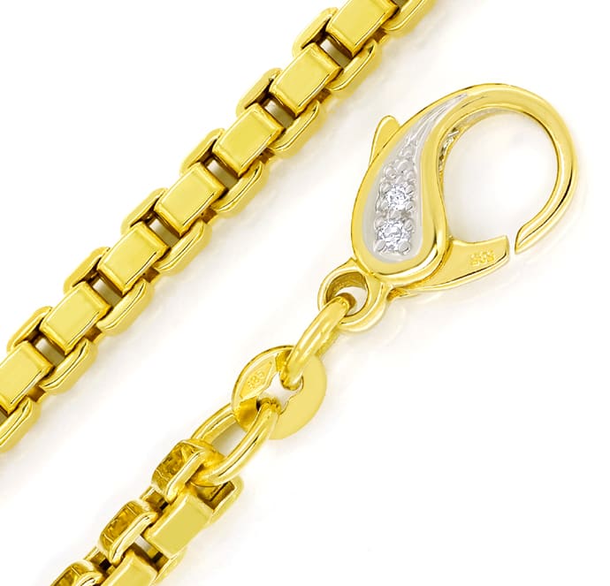 Foto 2 - Venezianer Goldkette 71cm mit Diamanten im Karabiner 14K, K3374