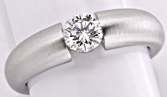 Foto 2 - Massiver Brillant-Diamant Halbkaräter Spannring VS 18Kt, S2623
