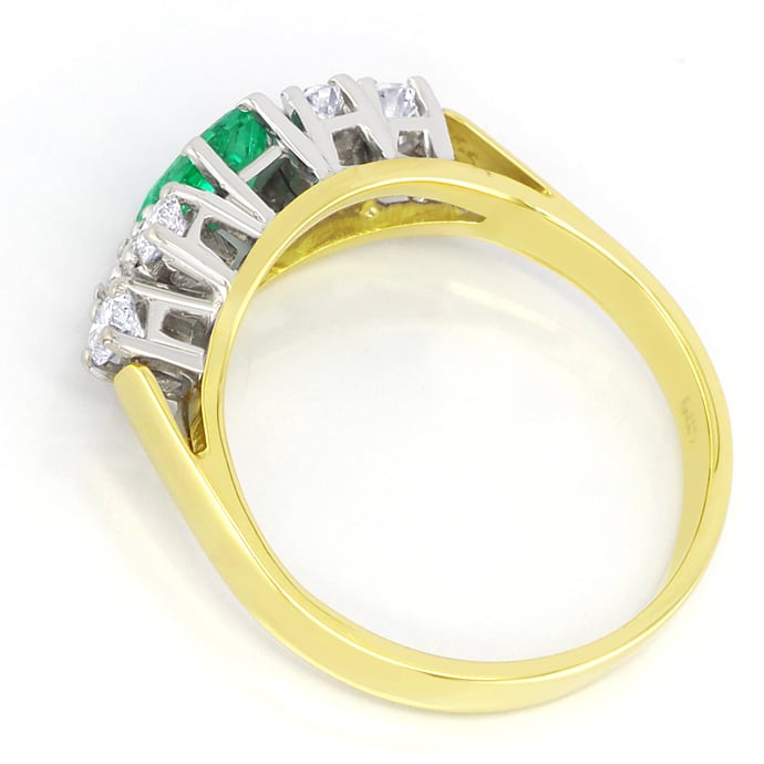 Foto 3 - Eleganter Diamanten-Ring mit Spitzen-Smaragd, S5500