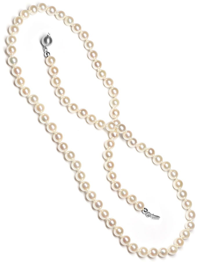 Foto 3 - Akoya Perlenkette 57cm Länge mit Weißgold Kugelschloss, S9547